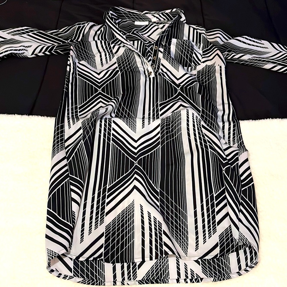 Black & White silk dress.